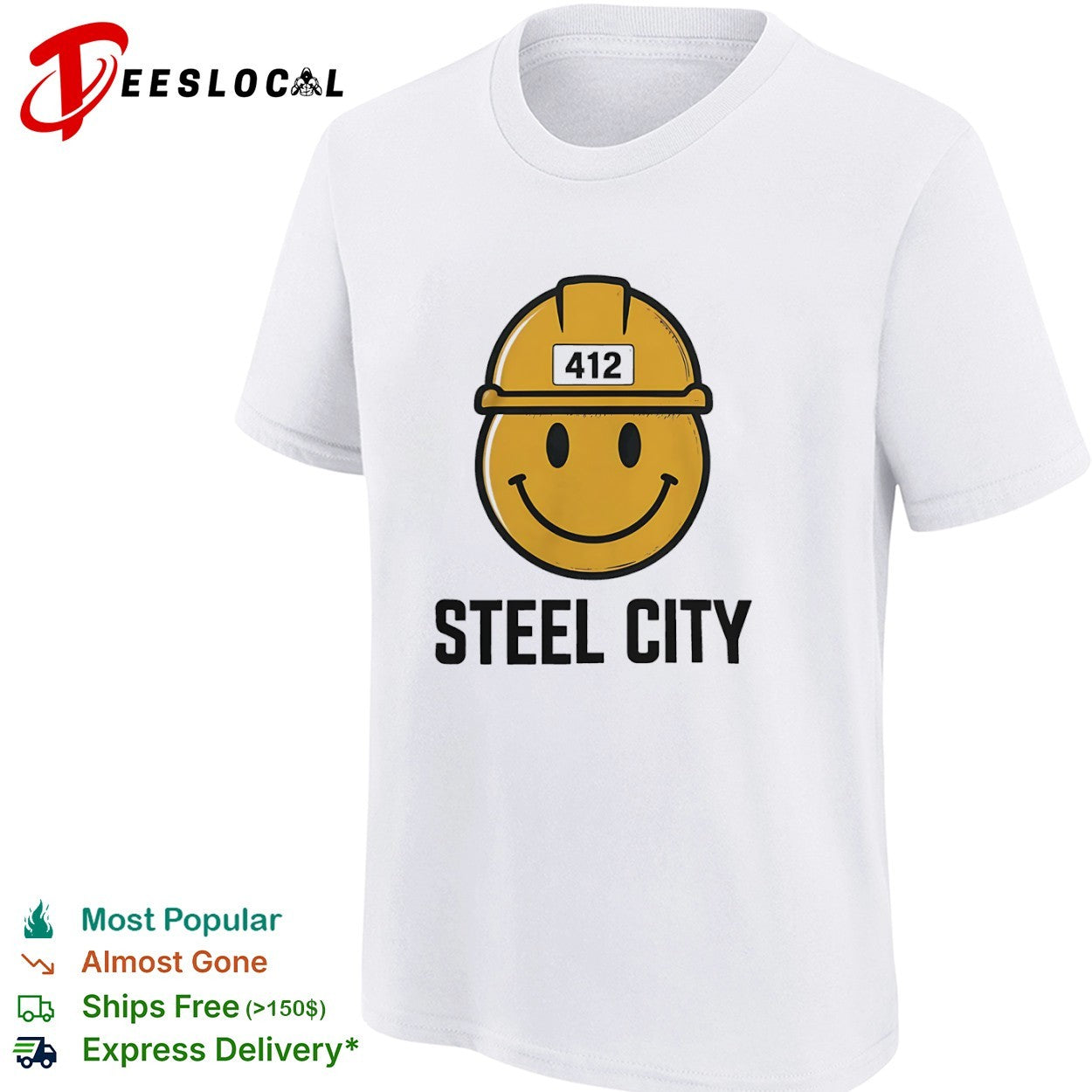 Steel City 412 Smiley Face Pittsburgh Steelers shirt