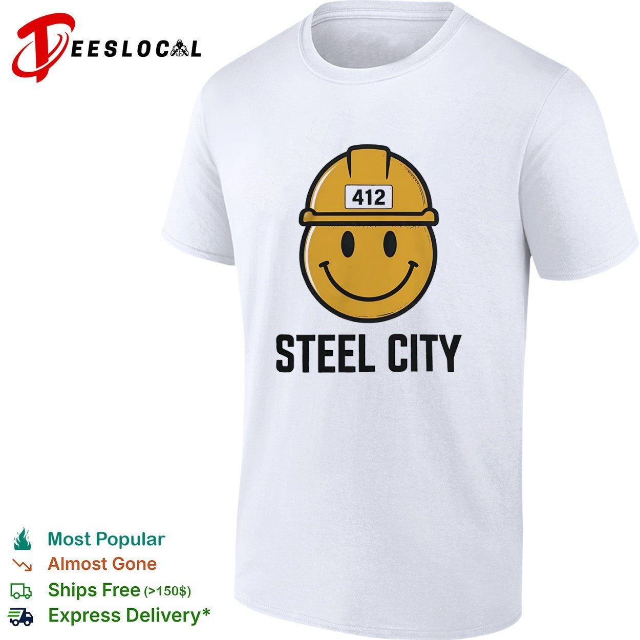 Steel City 412 Smiley Face Pittsburgh Steelers shirt