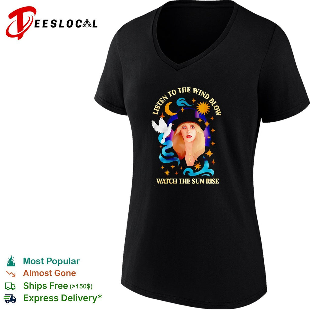 Stevie Nicks listen to the wind blow dove moon quote shirt