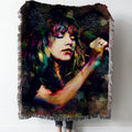 Stevie Nicks Woven Tapestry Throw Blanket with Fringe