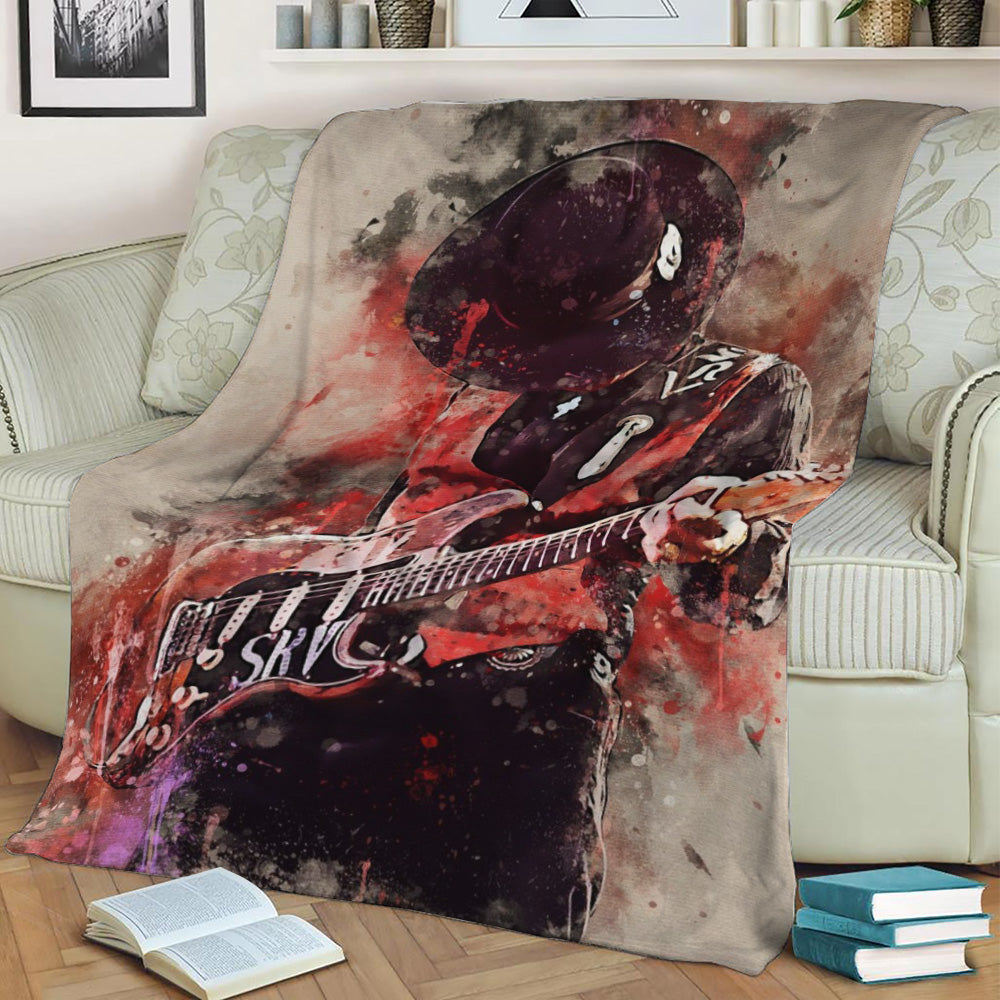 Stevie Ray Vaughan Fleece Throw Blanket