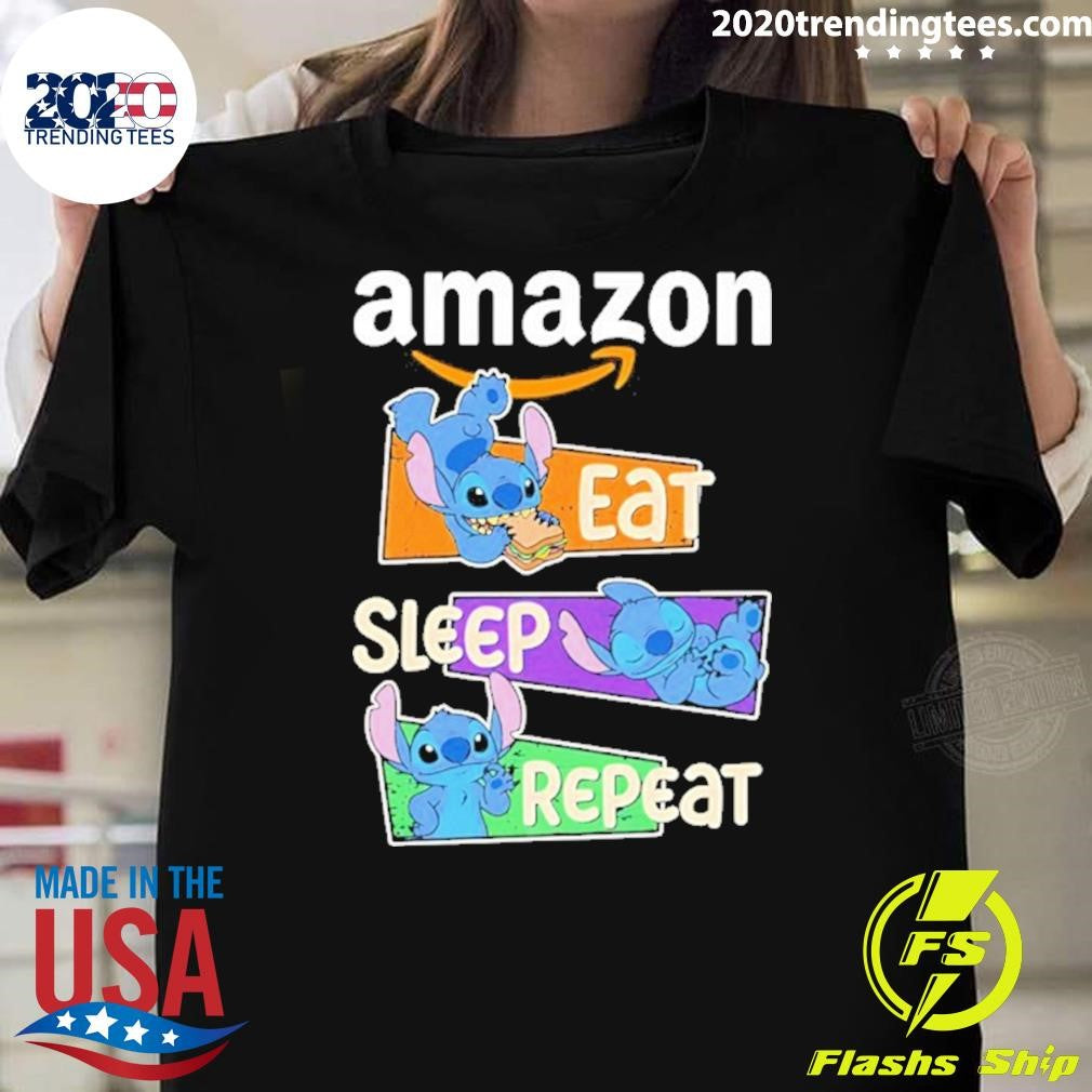 Stitch Eat Sleep Repeat Amazon Logo Shirt