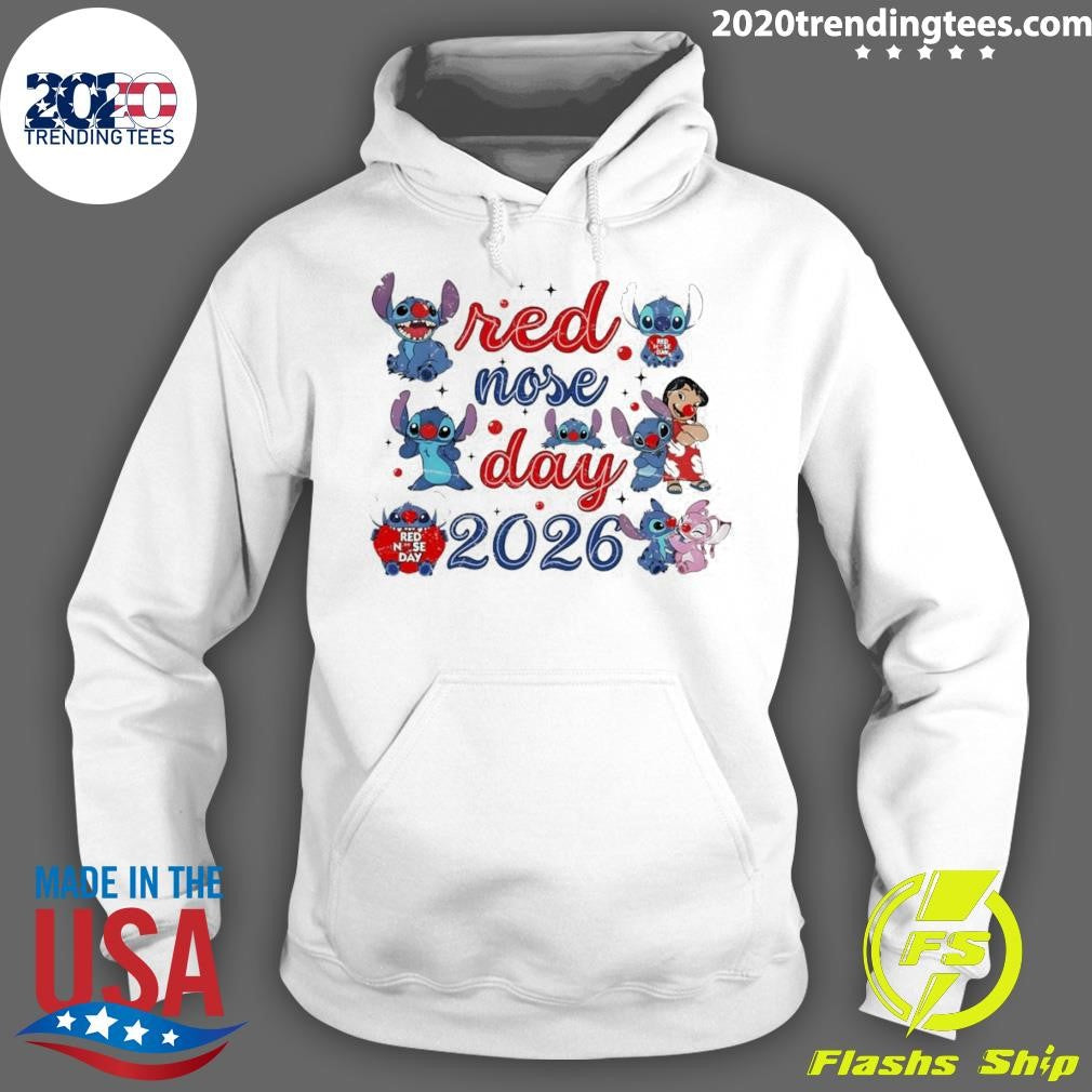 Stitch Red Nose Day 2026 Cartoon Shirt