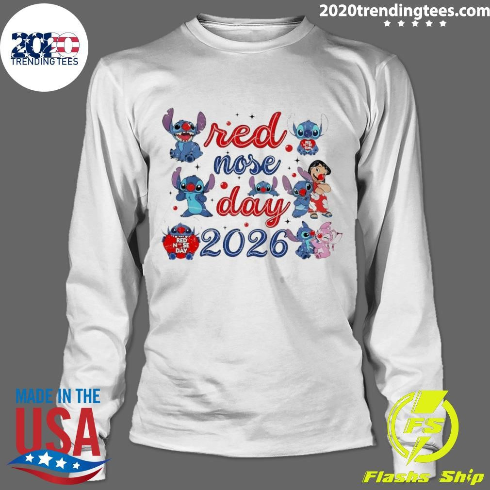 Stitch Red Nose Day 2026 Cartoon Shirt