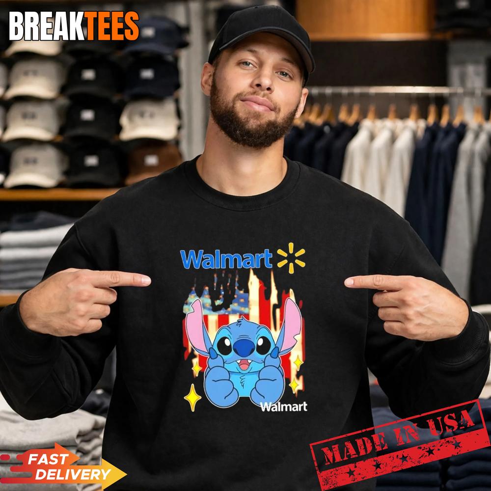 Stitch like Walmart USA flag T-Shirt
