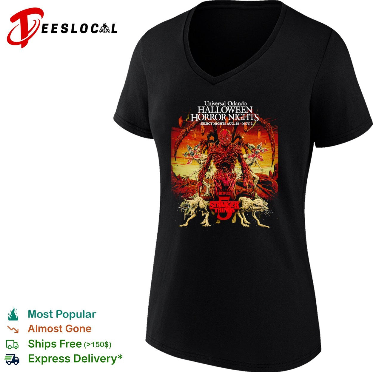 Stranger Things 5 Universal Orlando Halloween Horror Nights select nights shirt