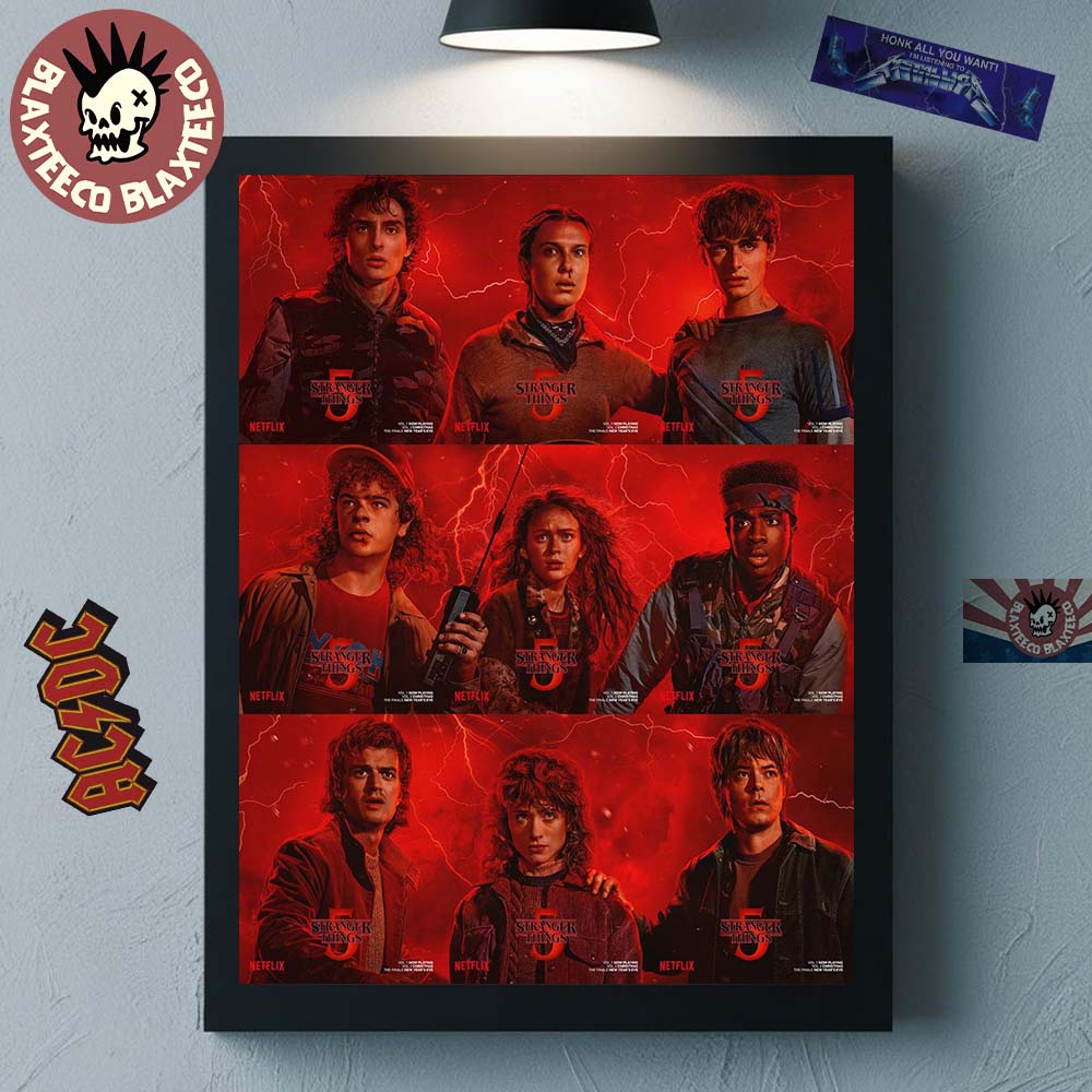 Stranger Things 5 Vol 2 Characters Poster Premieres Christmas Day Home Decor Poster Canvas