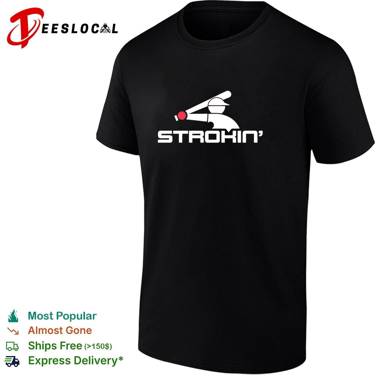 Strokin baseball batter silhouette logo graphic shirt