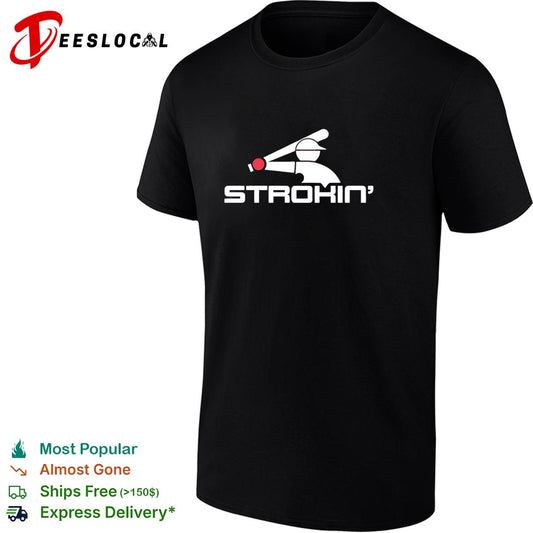 Strokin baseball batter silhouette logo graphic shirt