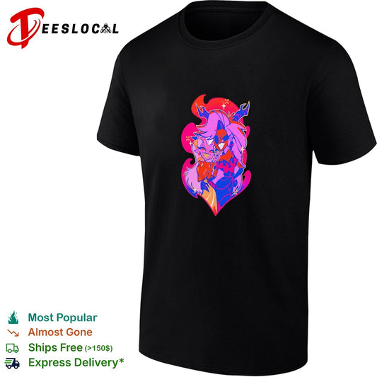 Stylized fantasy female character with dragon wings dark purple illustration art shirt