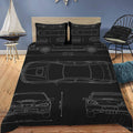 Subaru Impreza Blueprint Bedding Set (Duvet Cover & Pillow Shams)