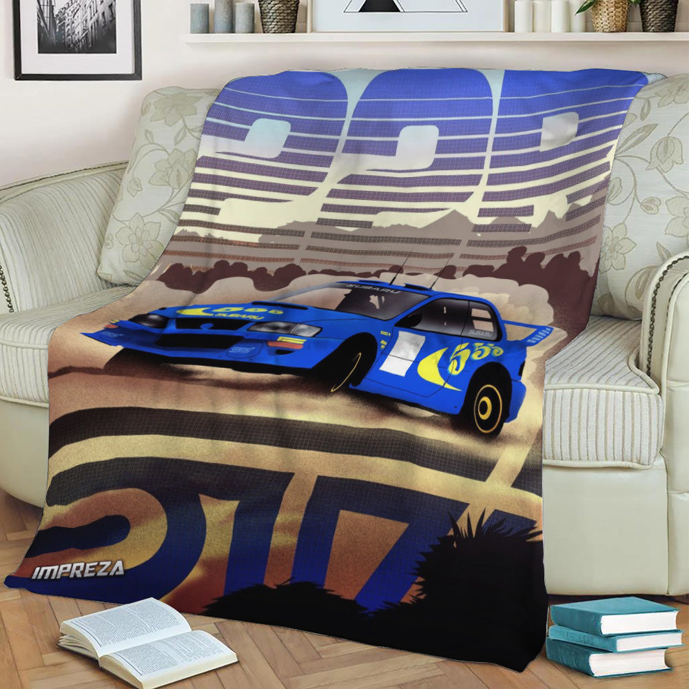 Subaru STI Fleece Throw Blanket