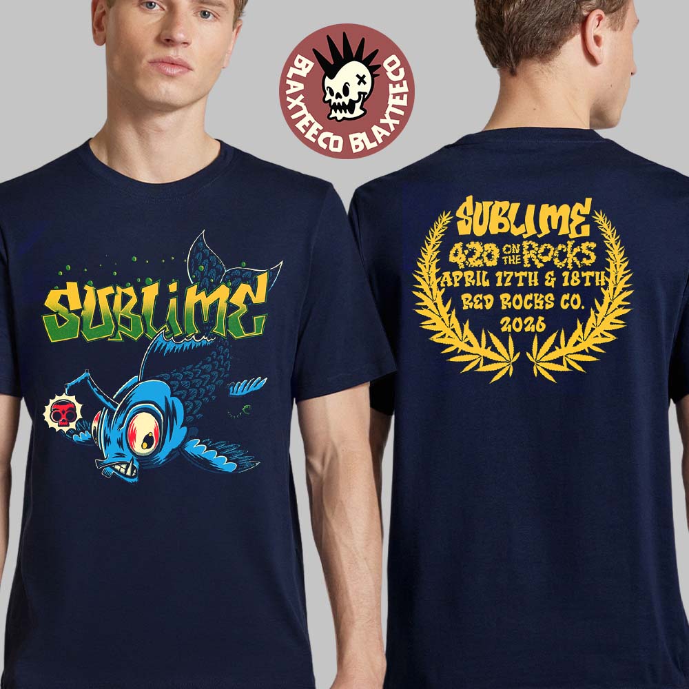 Sublime 420 On The Rocks Live At Red Rocks Colorado 2026 Event Tee On April 17 And 18 2026 Navy T-Shirt