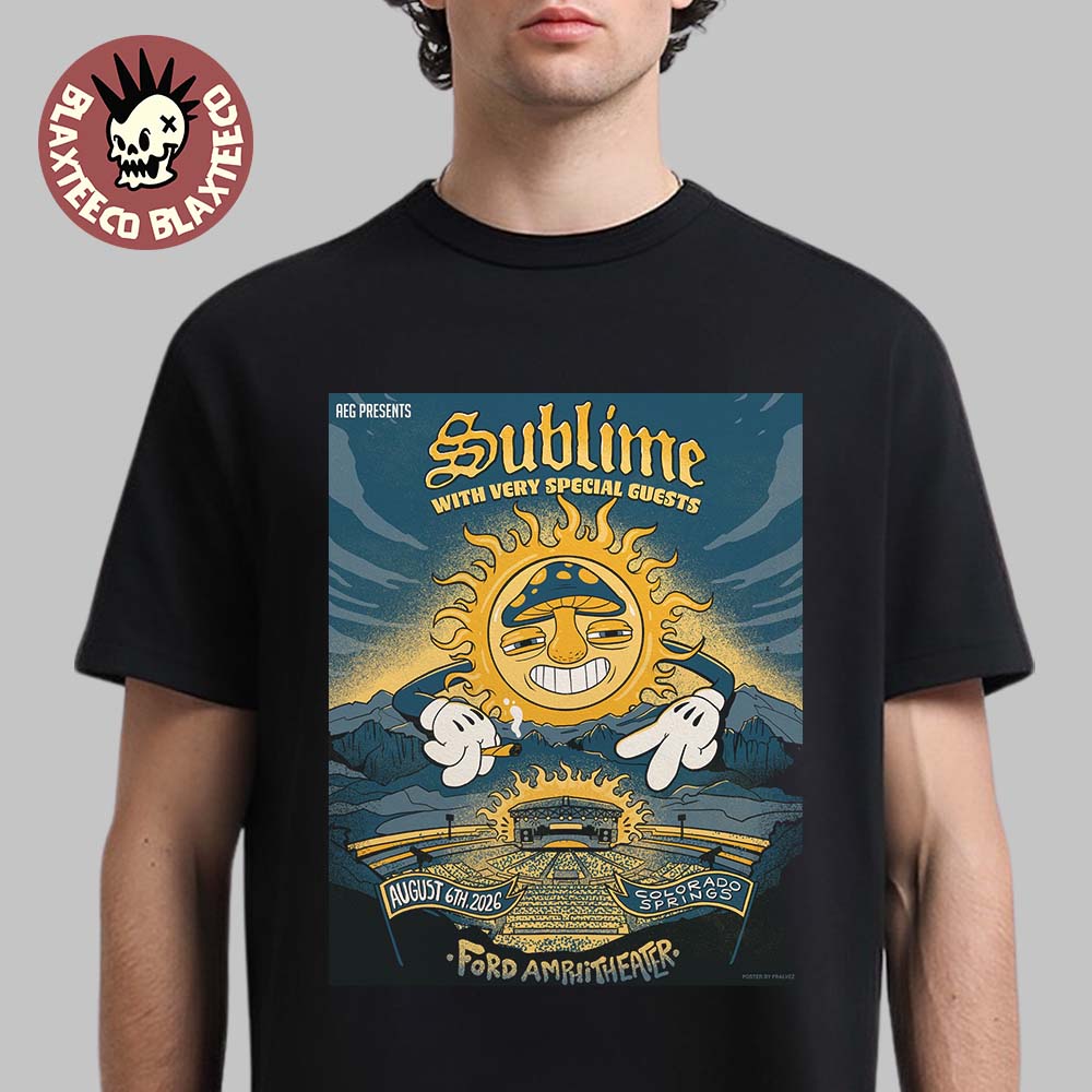 Sublime Colorado Springs 2026 Event Poster At Ford Amphitheater On August 6 2026 T-Shirt