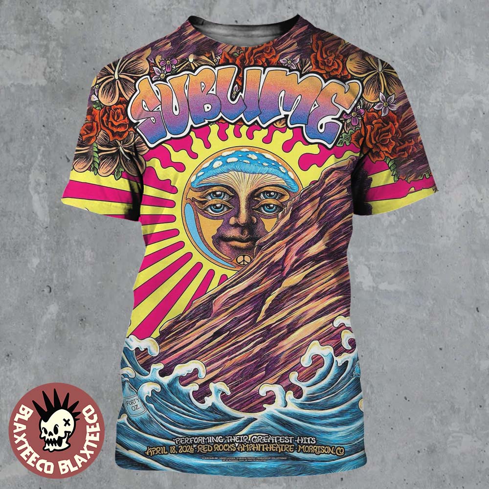 Sublime Morrison Colorado 2026 Night 2 Venue Poster Live At Red Rocks Amphitheatre On April 18 2026 The Sun Art All Over Print Shirt