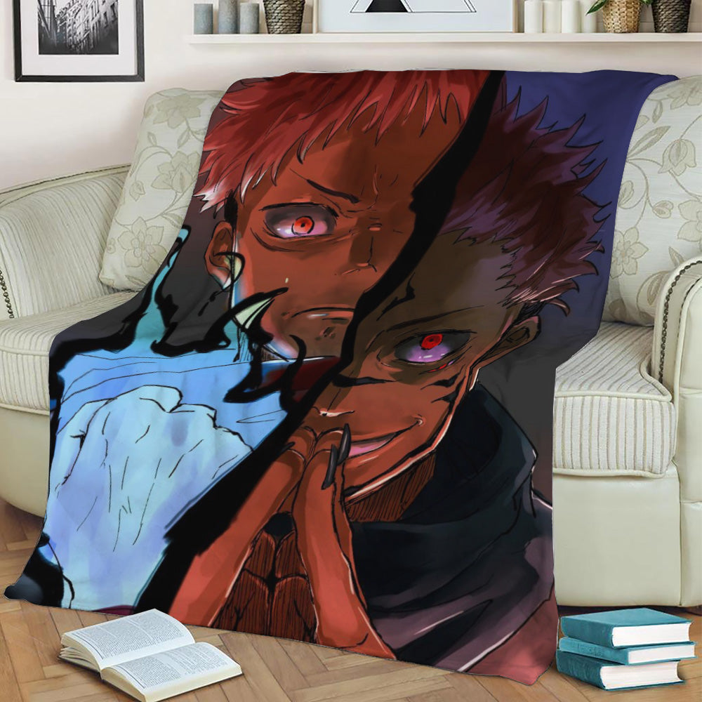 Sukuna Jujutsu Kaisen Fleece Throw Blanket