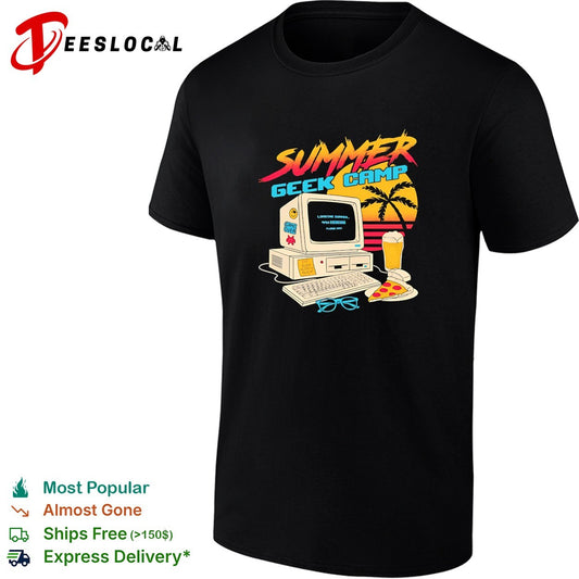 Summer Geek Camp loading summer eat sleep code repeat game over retro gaming shirt