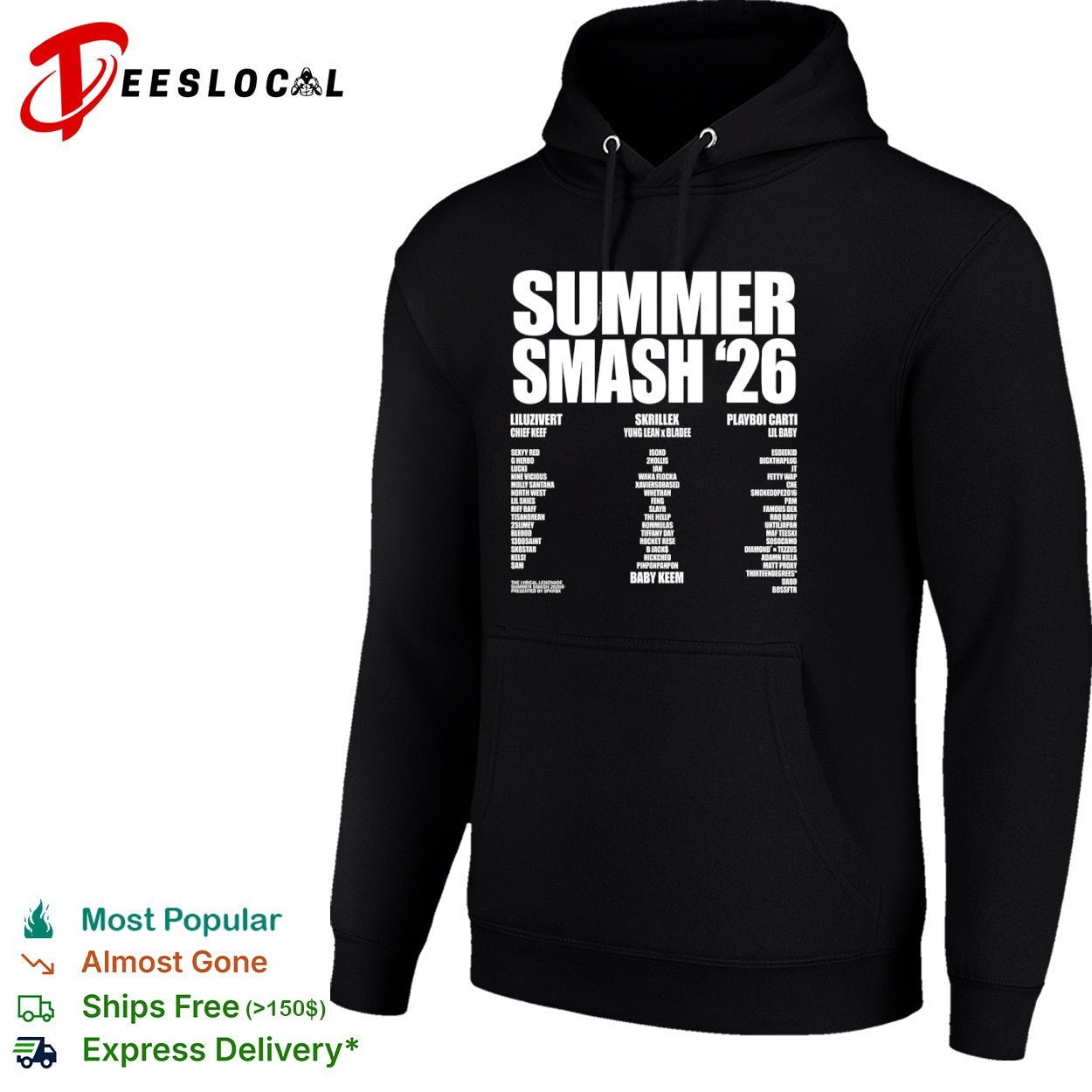 Summer Smash 26 Lil Uzi Vert Chief Keef Skrillex Yung Lean Bladee Playboi Carti shirt