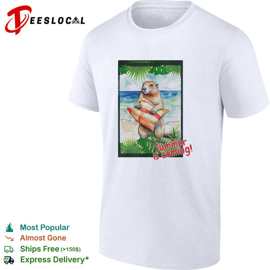 Summer is coming Marmot with Plaid Pillow Beach Watercolor shirt