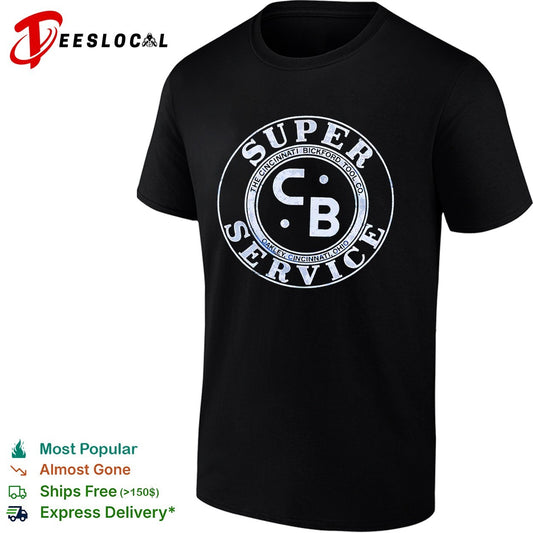 Super Service CB vintage Cincinnati gas station circular badge logo graphic shirt