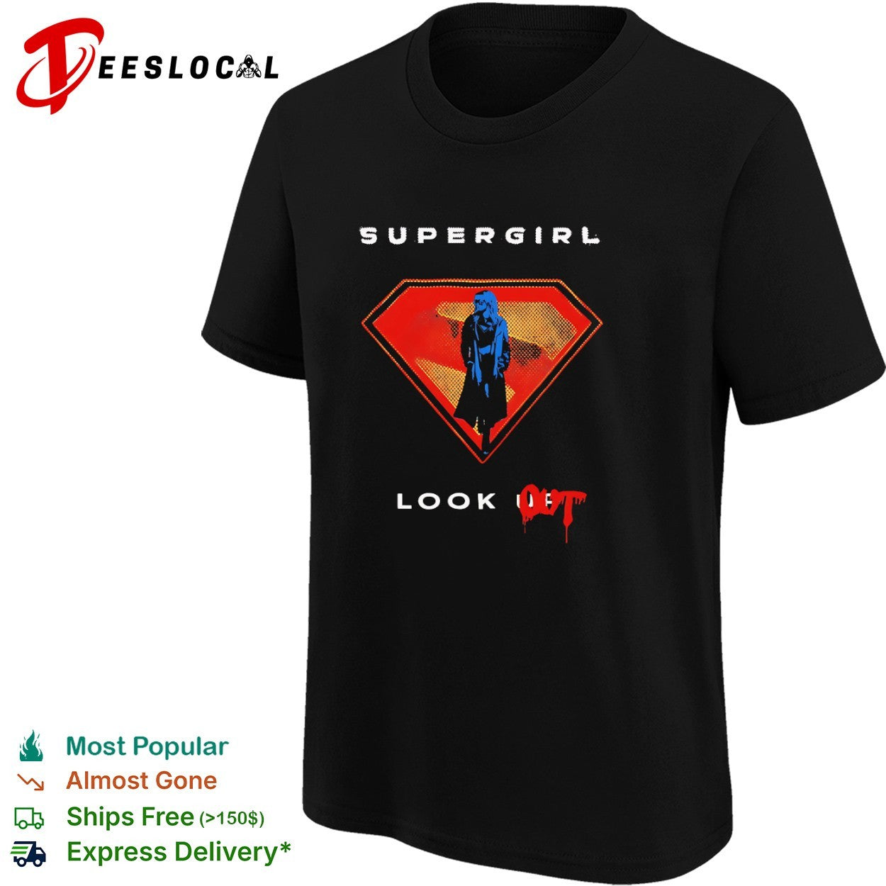 Supergirl Look up out DC Comics superhero shirt