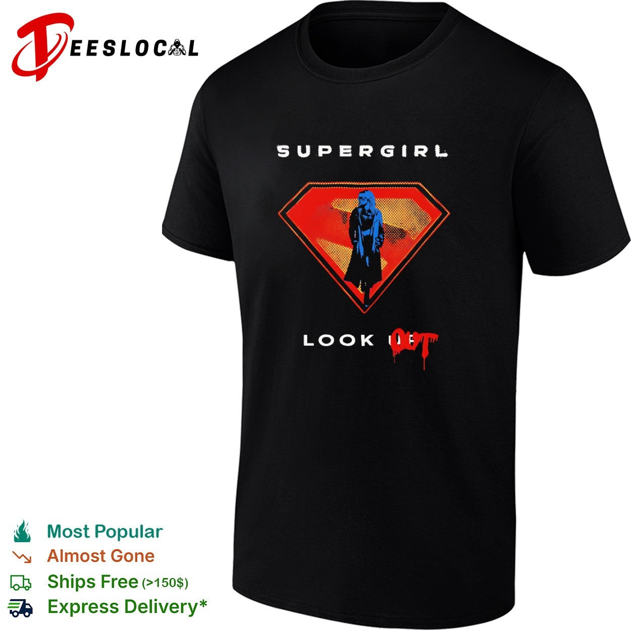 Supergirl Look up out DC Comics superhero shirt