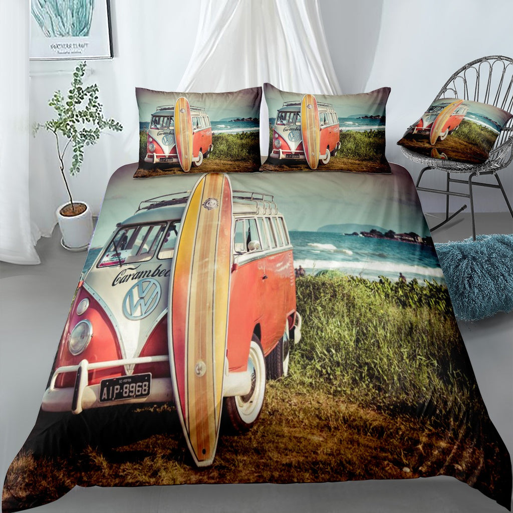 Surf van Bedding Set (Duvet Cover & Pillow Shams)