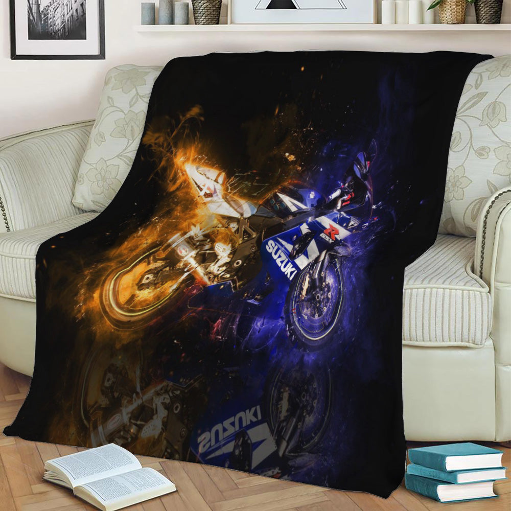Suzuki GSXR Fleece Throw Blanket
