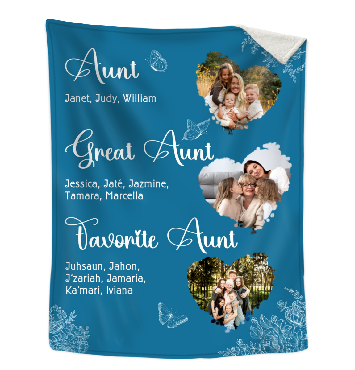 Aunt Gift Blanket, Custom Aunt Gift, Great Aunt Gift, Favorite Aunt Gift, Auntie Gift, Family Picture Gift