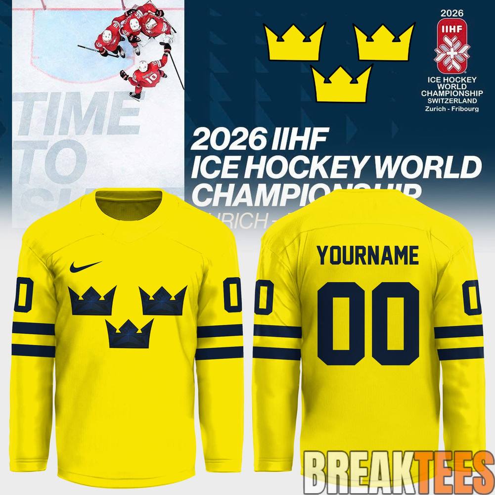 Sweden 2026 IIHF Ice Hockey Championship Custom Hockey Jersey