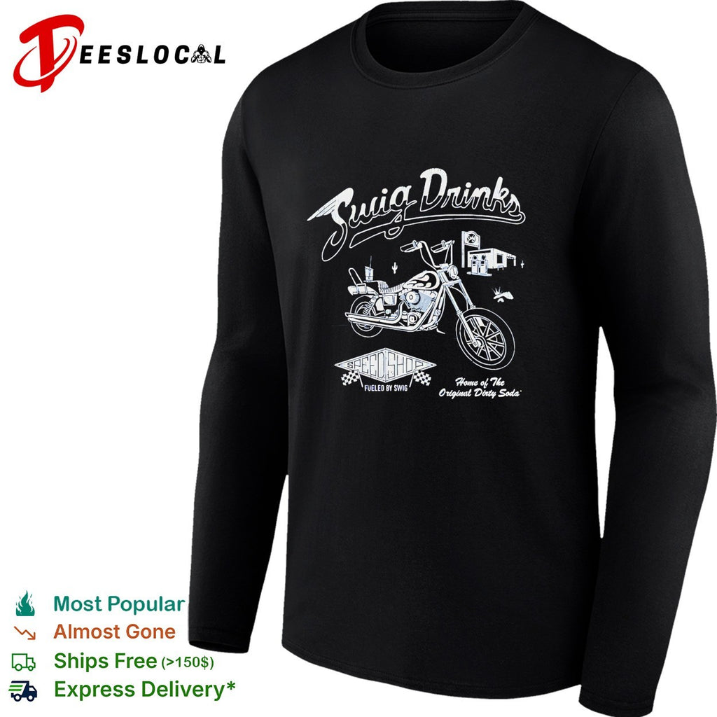 Swig Drinks original dirty soda motorcycle diner vintage logo shirt