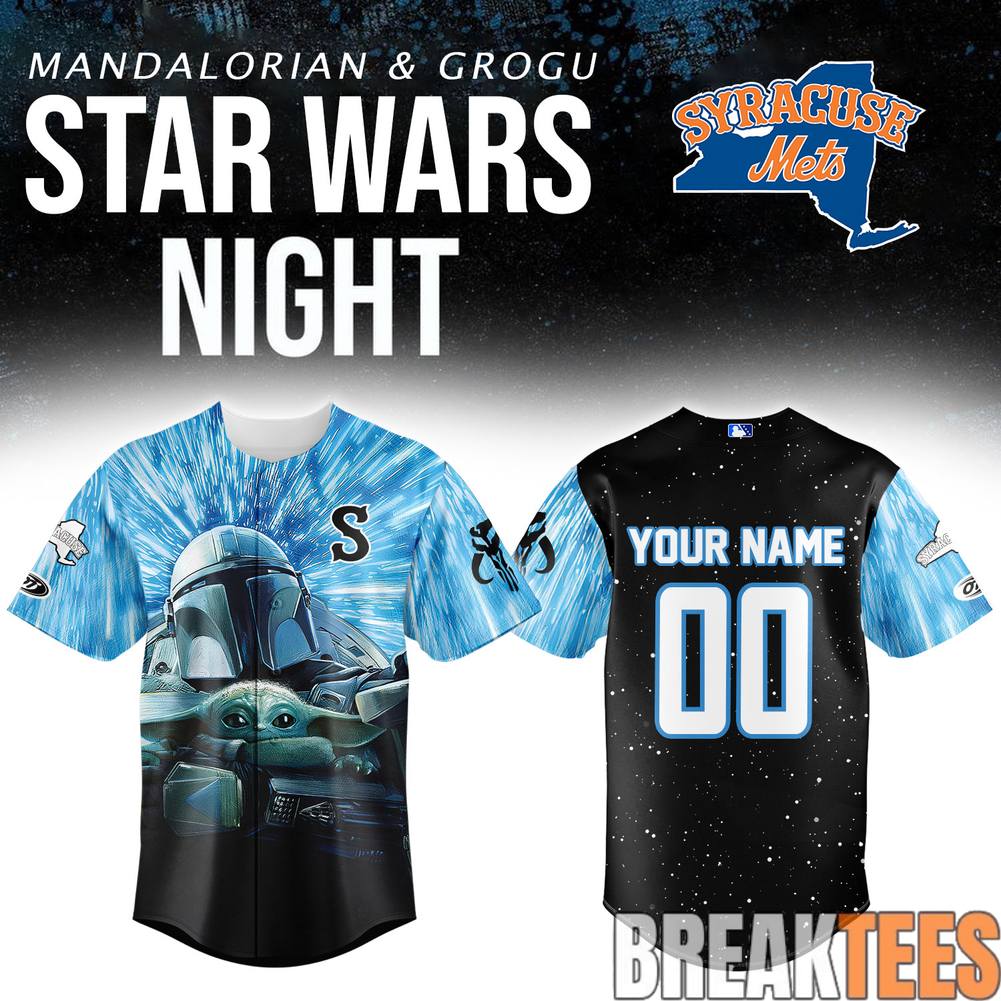 Syracuse Mets x Star Wars Mandalorian Grogu Custom Baseball Jersey