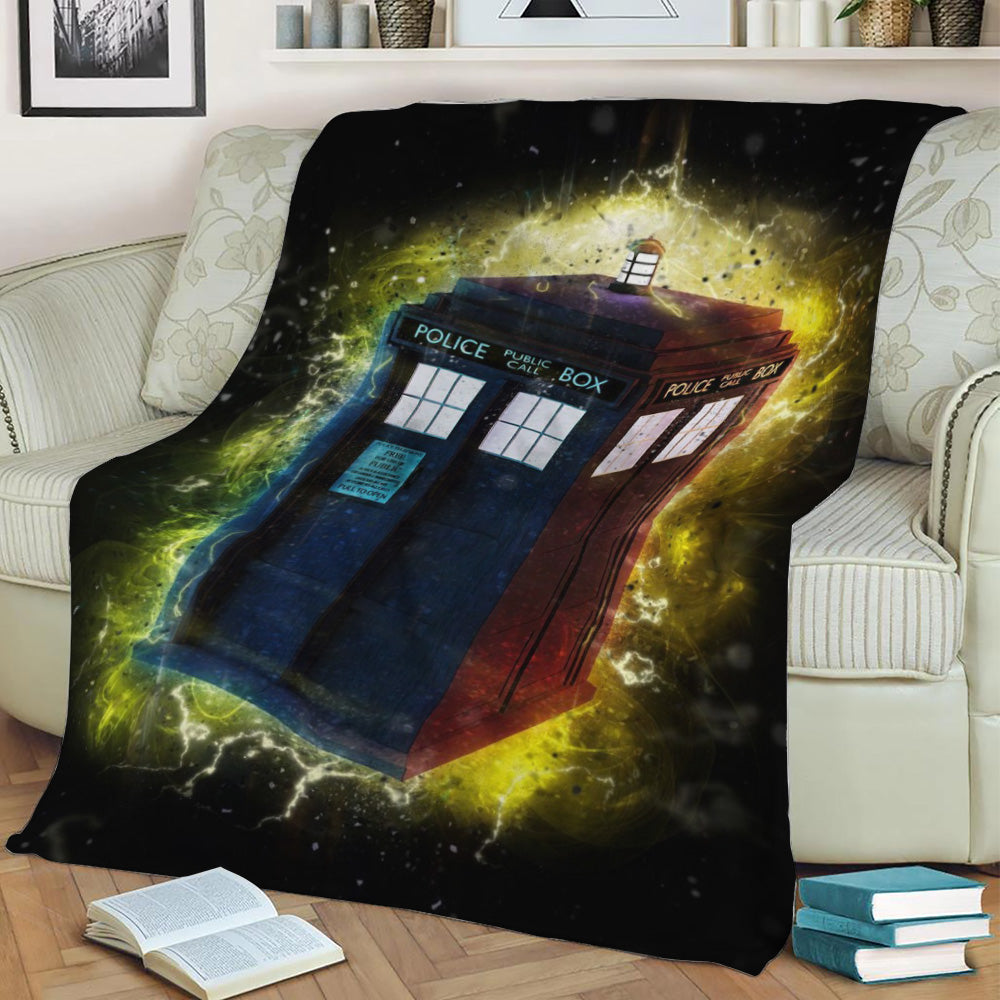 TARDIS Explosion Fleece Throw Blanket