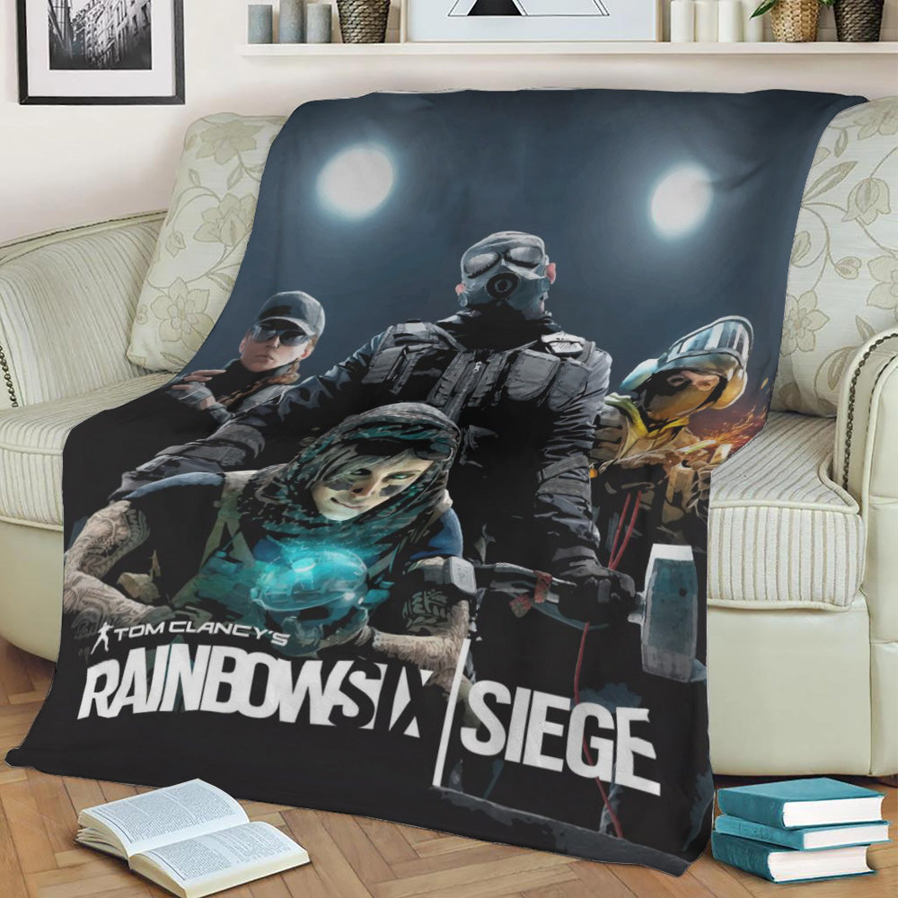 TC Rainbow Six black Fleece Throw Blanket