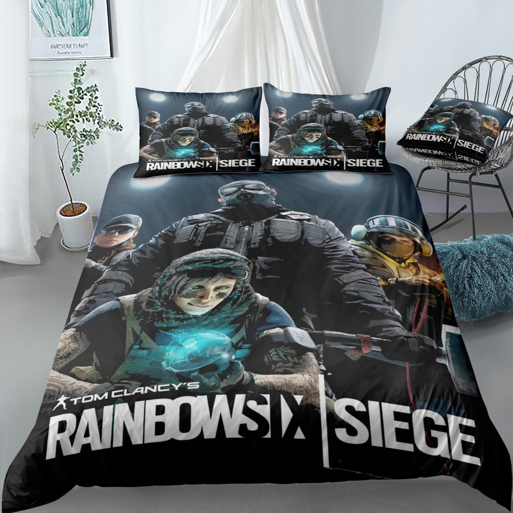 TC Rainbow Six black Bedding Set (Duvet Cover & Pillow Shams)