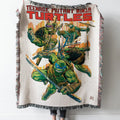 TMNT Cover White Woven Tapestry Throw Blanket with Fringe