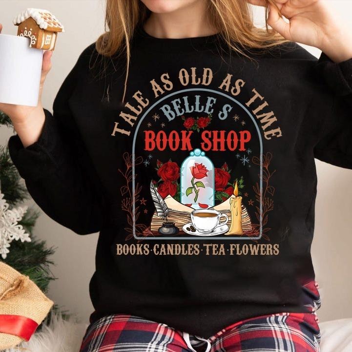 Tale As Old As Time Belles Book Shop Retro Princess Movie Princess Book Coffee Shirt Bookworm Book Lover Family Vacation 2025 Belle Rose T-Shirts