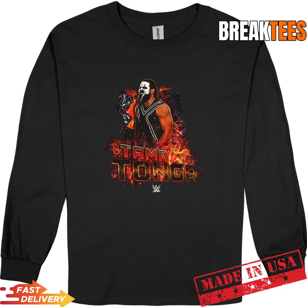 Tama Tonga WWE flames graphic t-shirt