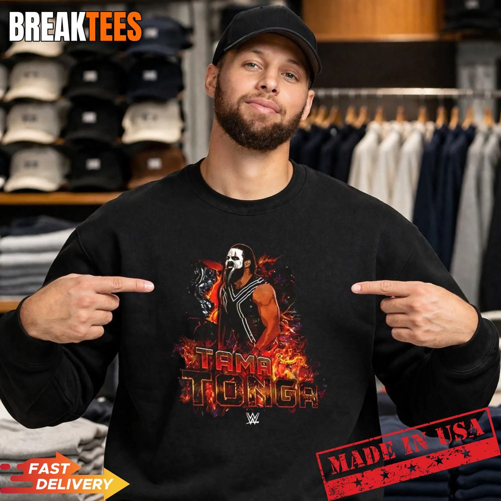 Tama Tonga WWE flames graphic t-shirt