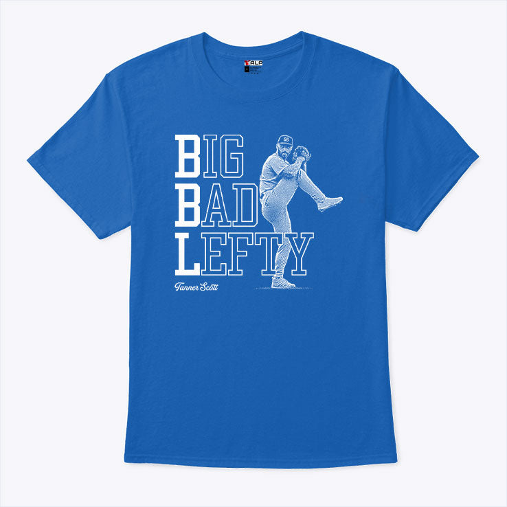 Tanner Scott Big Bad Lefty Los Angeles Dodgers 2026 Debut T Shirt
