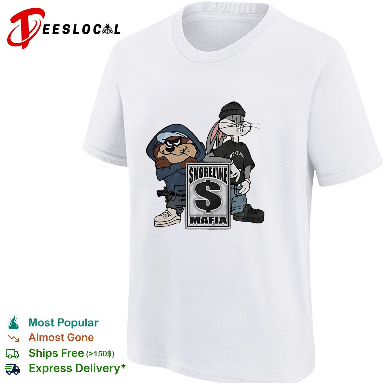 Taz Bugs Bunny Shoreline Mafia DTXBOYZ Parody Looney Tunes Pop shirt
