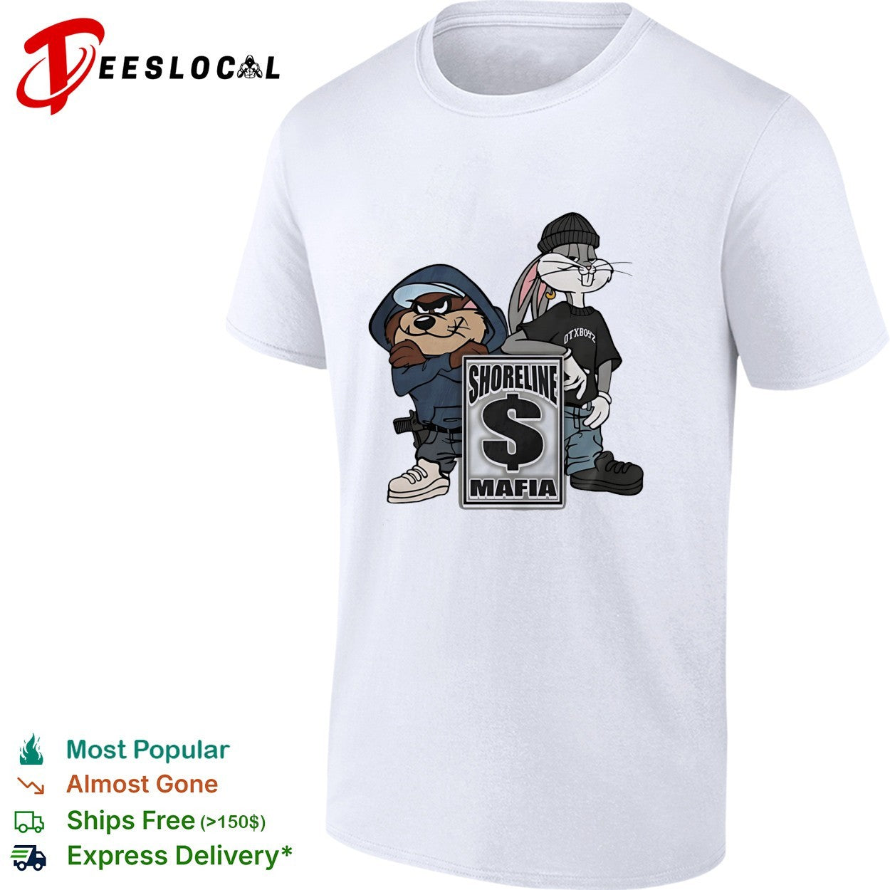 Taz Bugs Bunny Shoreline Mafia DTXBOYZ Parody Looney Tunes Pop shirt