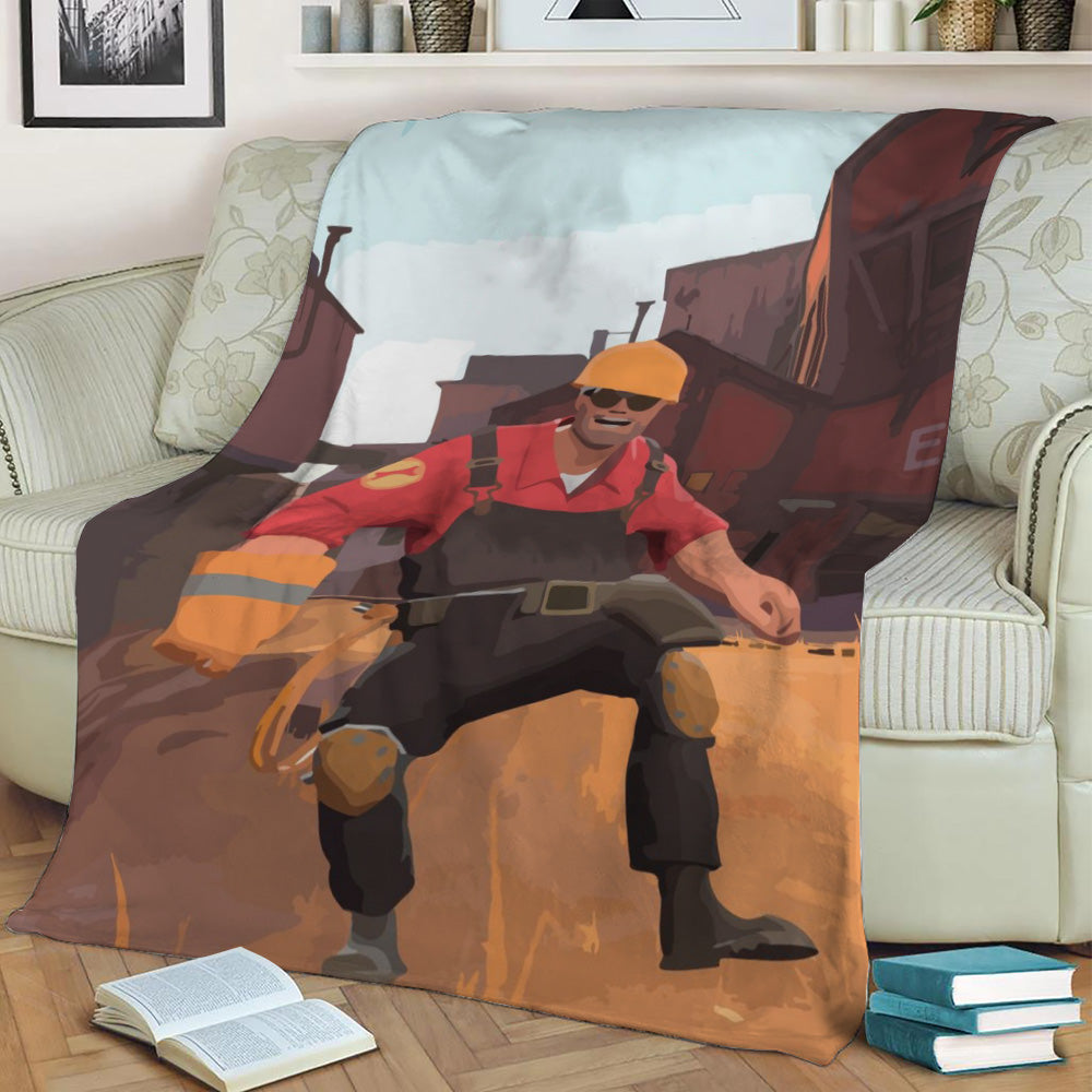 Team Fortress 2 Engineer Fleece Throw Blanket