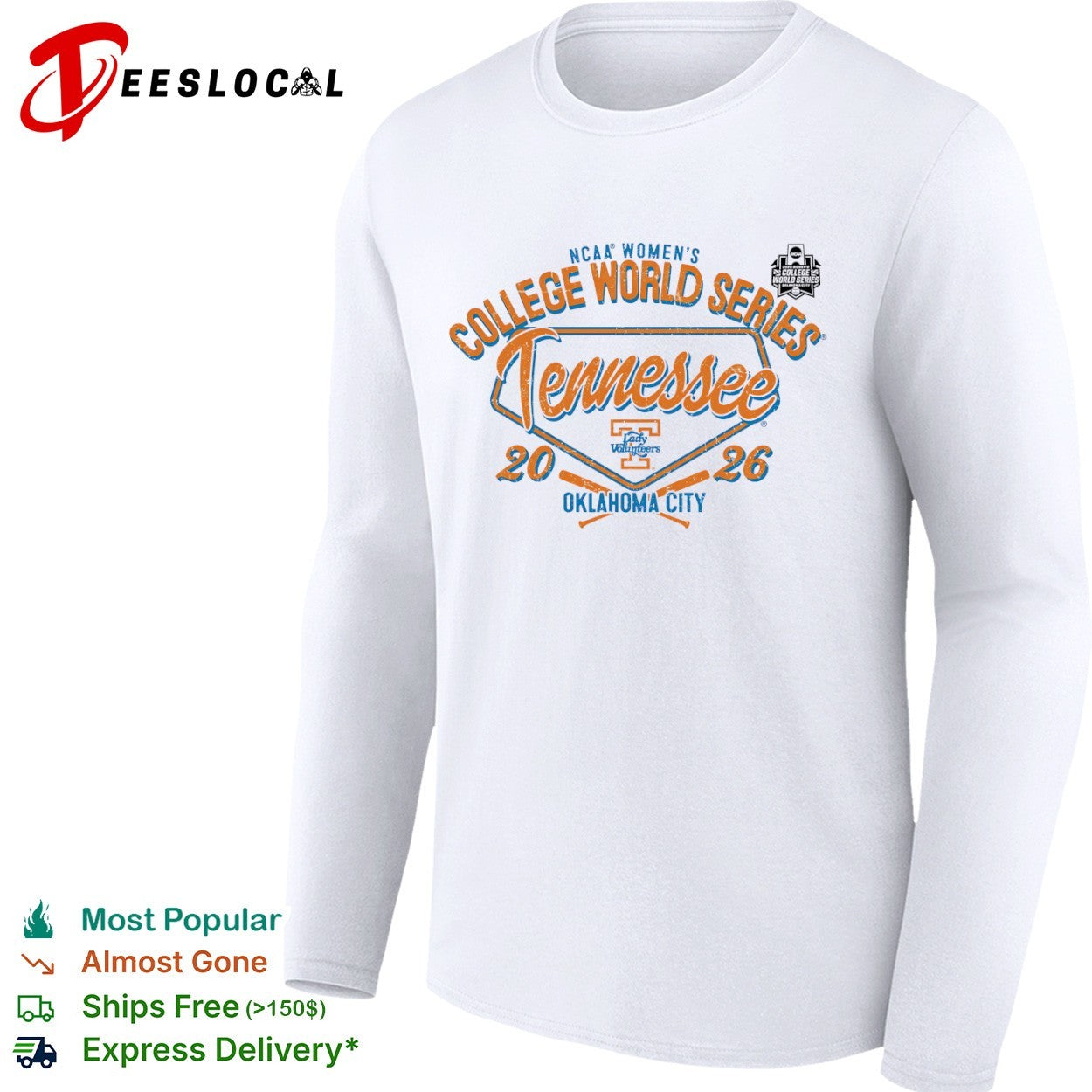 Tennessee Lady Volunteers NCAA College World Series 2026 Oklahoma City Logo shirt