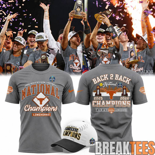 Texas Longhorns 2026 NCAA Softball National Champions Locker Room Shirt