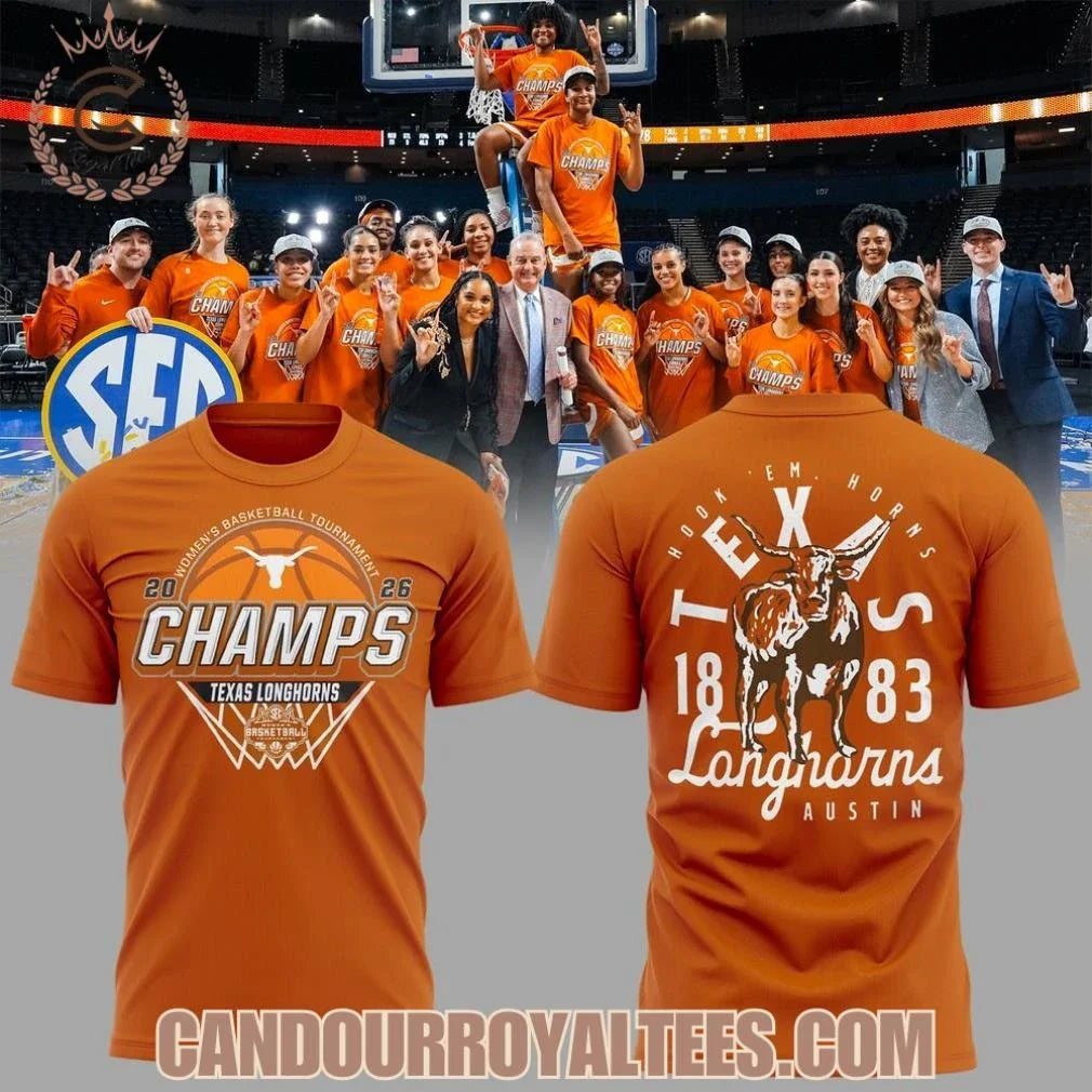 Texas Longhorns 2026 WBB SEC Tournament Champions Shirt