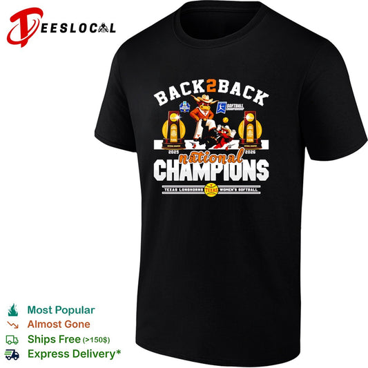 Texas Longhorns Back 2 Back 2025 2026 National Champions Softball Team shirt