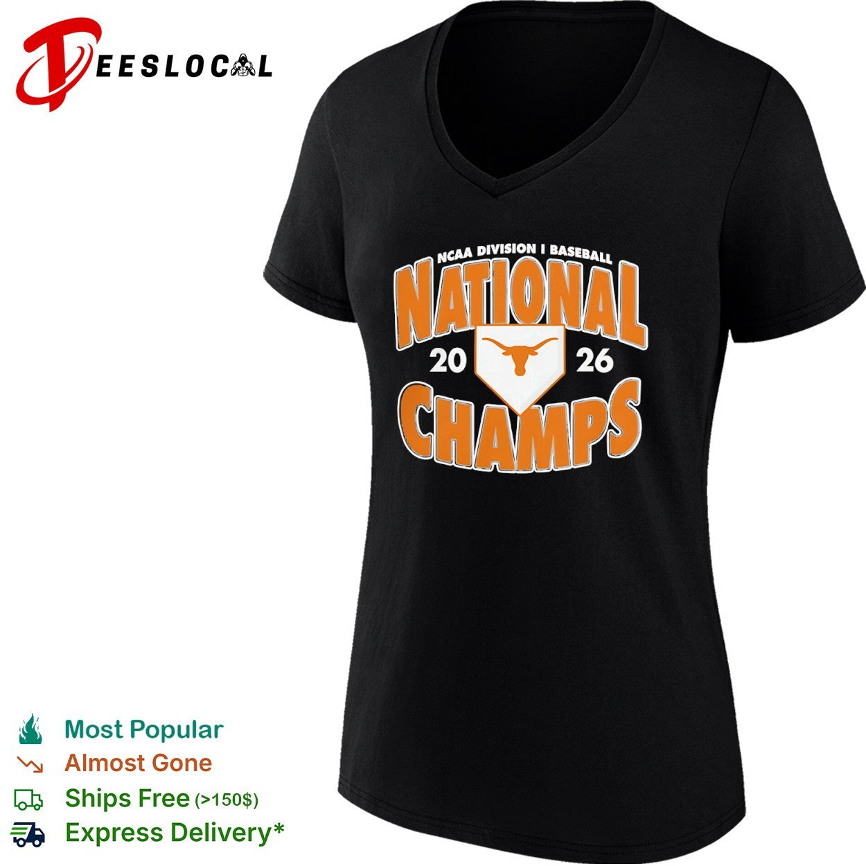 Texas Longhorns NCAA Division I Baseball National Champs 2026 shirt