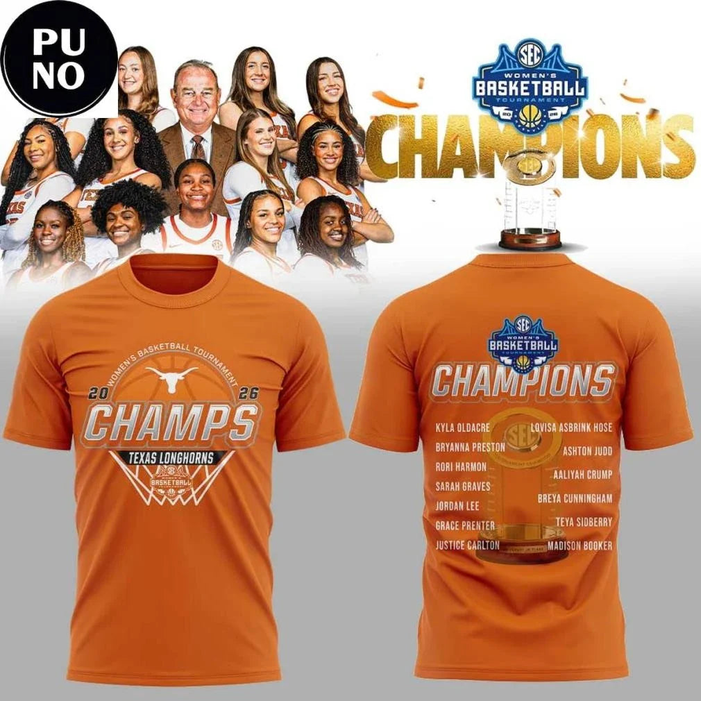 Texas Longhorns SEC Women’s Basketball Tournament Champions Shirt
