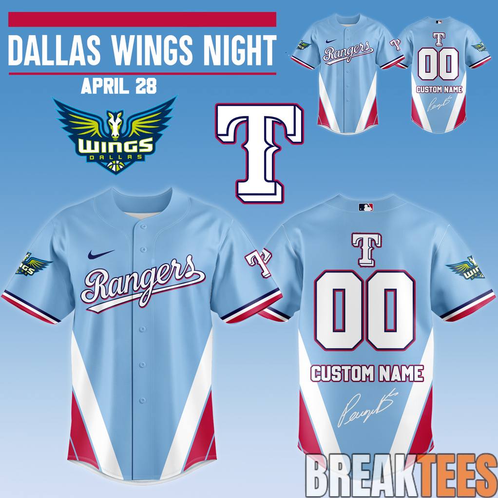 Texas Rangers x Dallas Wings Night Custom Baseball Jersey